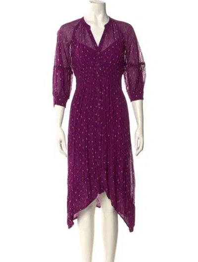Pre-owned Ba&sh Polka Dot Print Mini Dress In Purple