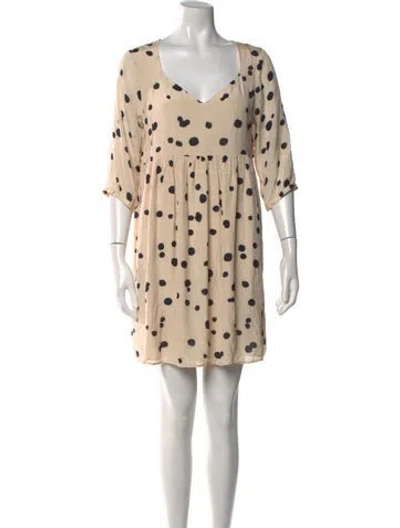 Pre-owned Ba&sh Polka Dot Print Mini Dress W/ Tags In Neutral