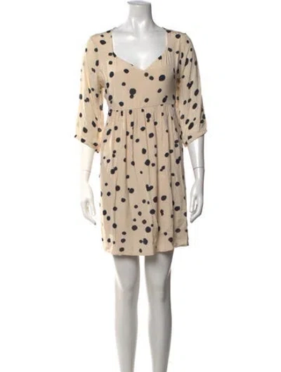 Pre-owned Ba&sh Polka Dot Print Mini Dress In White
