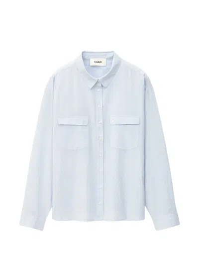 Ba&sh Porzia Front-pocket Buttoned Shirt In Blue