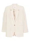 Ba&sh Poy Pinstripe Single-breasted Blazer In Neutral
