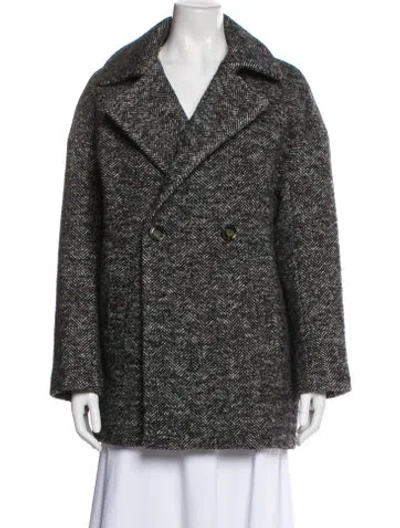 Pre-owned Ba&sh Printed Coat W/ Tags In Gray