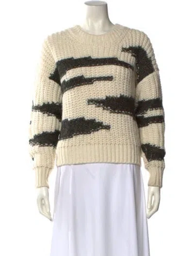 Pre-owned Ba&sh Printed Crew Neck Sweater In Neutral