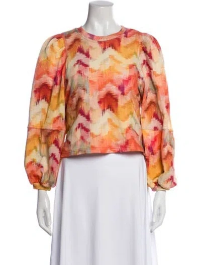 Pre-owned Ba&sh Printed Crew Neck Top In Neutral