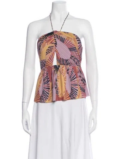 Pre-owned Ba&sh Printed Halterneck Top In Purple