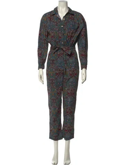 Pre-owned Ba&sh Printed Jumpsuit In Green
