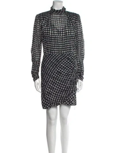 Pre-owned Ba&sh Printed Knee-length Dress In Black