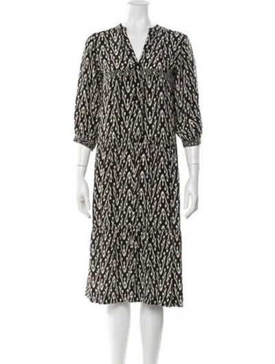Pre-owned Ba&sh Printed Knee-length Dress In Black