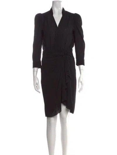 Pre-owned Ba&sh Printed Knee-length Dress In Black