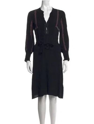Pre-owned Ba&sh Printed Knee-length Dress In Black