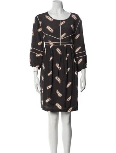Pre-owned Ba&sh Printed Knee-length Dress In Gray