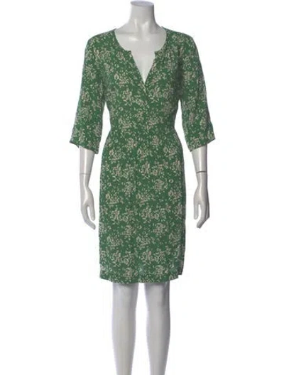Pre-owned Ba&sh Printed Knee-length Dress In Green