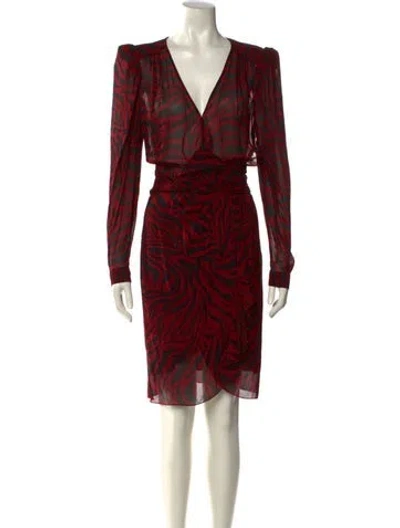 Pre-owned Ba&sh Printed Knee-length Dress In Multi