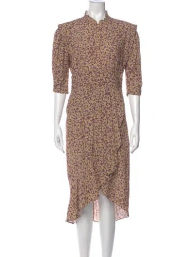 Pre-owned Ba&sh Printed Knee-length Dress In Neutral