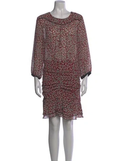 Pre-owned Ba&sh Printed Knee-length Dress In Red