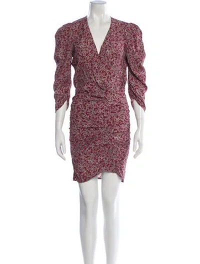 Pre-owned Ba&sh Printed Knee-length Dress In Red