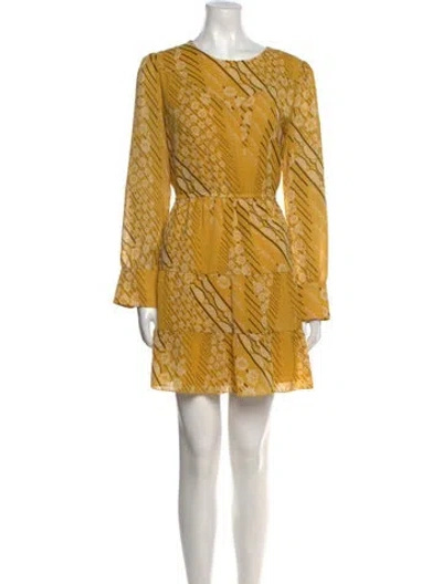 Pre-owned Ba&sh Printed Knee-length Dress In Yellow