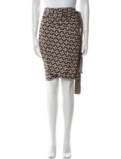 Pre-owned Ba&sh Printed Knee-length Skirt In Black