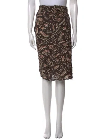 Pre-owned Ba&sh Printed Knee-length Skirt In Brown