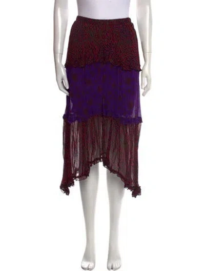 Pre-owned Ba&sh Printed Knee-length Skirt In Purple