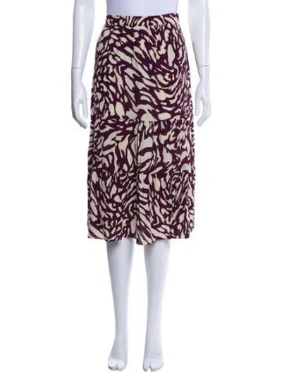 Pre-owned Ba&sh Printed Knee-length Skirt W/ Tags In Burgundy