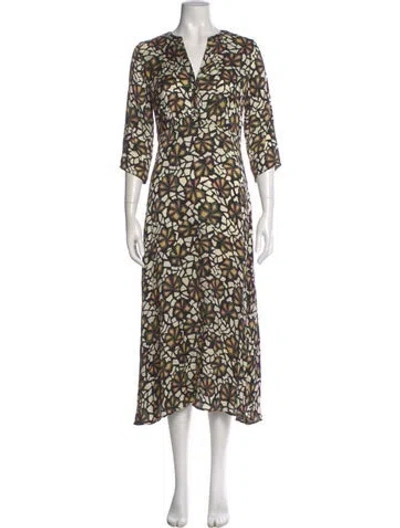 Pre-owned Ba&sh Printed Long Dress In Multi