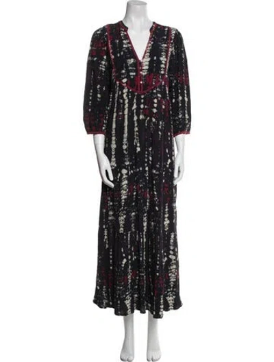 Pre-owned Ba&sh Printed Long Dress In Multi