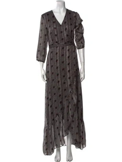 Pre-owned Ba&sh Printed Long Dress In Multi