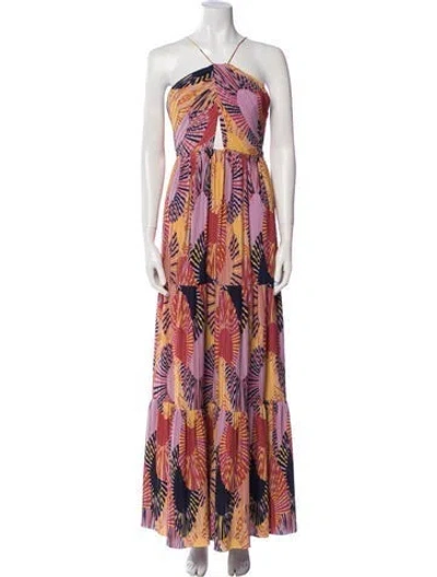 Pre-owned Ba&sh Printed Long Dress In Multi