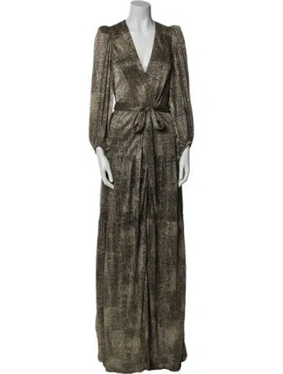 Pre-owned Ba&sh Printed Long Dress In Multi