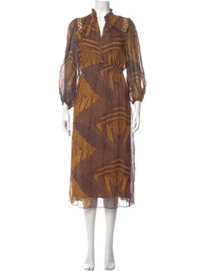 Pre-owned Ba&sh Printed Long Dress In Multi