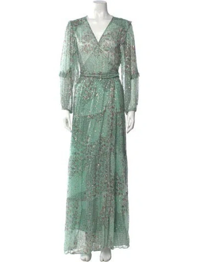 Pre-owned Ba&sh Printed Long Dress In Multi