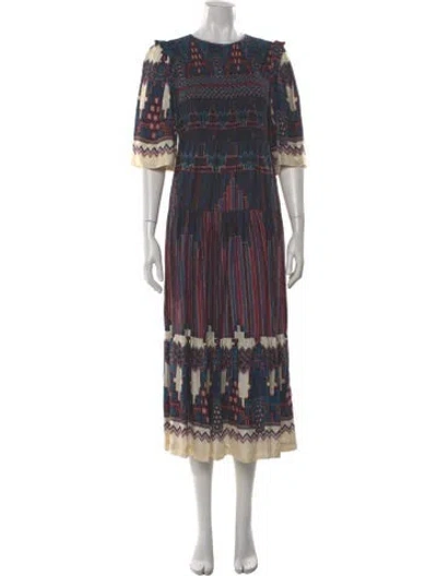 Pre-owned Ba&sh Printed Long Dress In Multi