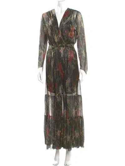 Pre-owned Ba&sh Printed Long Dress In Multi