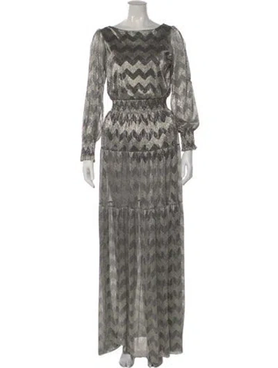 Pre-owned Ba&sh Printed Long Dress In Multi