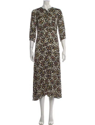 Pre-owned Ba&sh Printed Long Dress In Multi