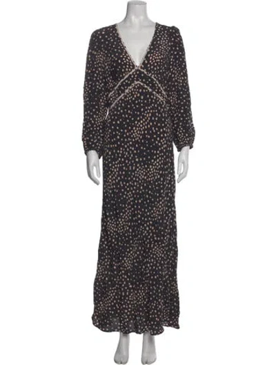 Pre-owned Ba&sh Printed Long Dress In Multi