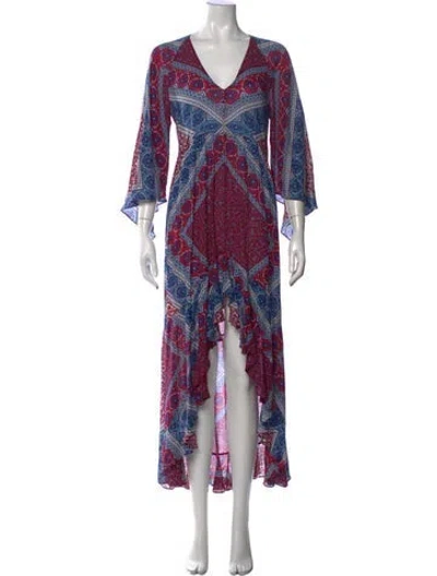 Pre-owned Ba&sh Printed Long Dress In Multi