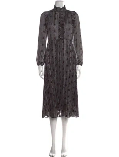 Pre-owned Ba&sh Printed Long Dress In Multi