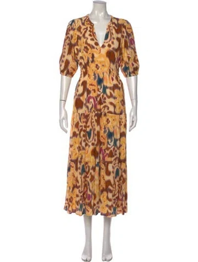 Pre-owned Ba&sh Printed Long Dress In Multi
