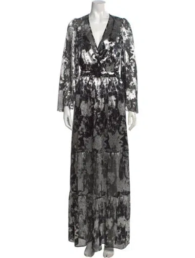 Pre-owned Ba&sh Printed Long Dress In Multi