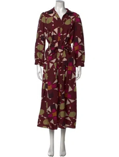 Pre-owned Ba&sh Printed Long Dress In Multicolor