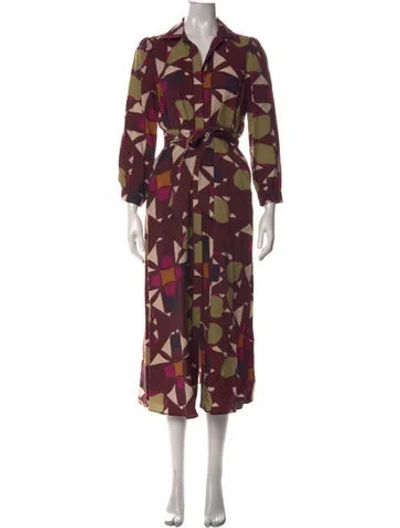 Pre-owned Ba&sh Printed Long Dress In Multicolor