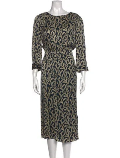 Pre-owned Ba&sh Printed Long Dress In Neutral