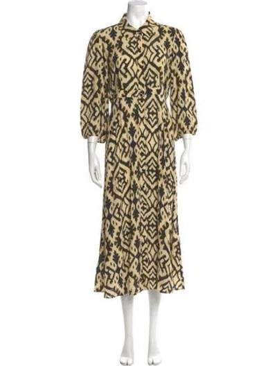 Pre-owned Ba&sh Printed Long Dress In Neutral