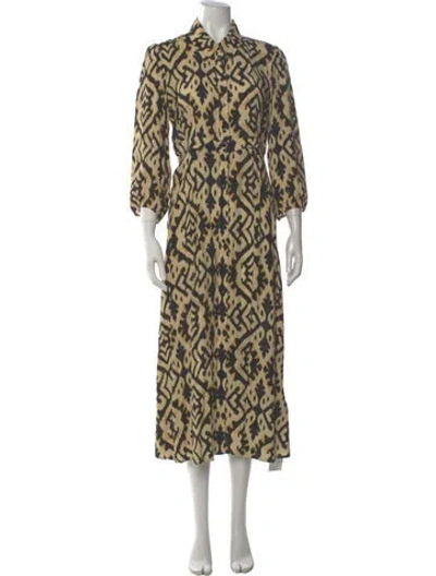 Pre-owned Ba&sh Printed Long Dress In Neutral