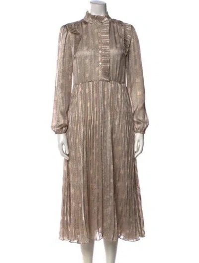 Pre-owned Ba&sh Printed Long Dress In Neutral
