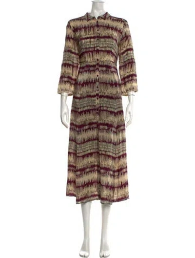 Pre-owned Ba&sh Printed Long Dress In Neutrals