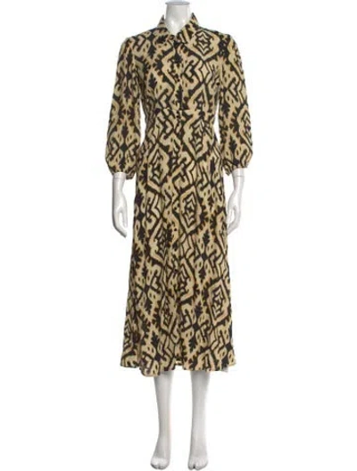 Pre-owned Ba&sh Printed Long Dress In Neutrals