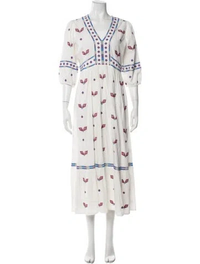 Pre-owned Ba&sh Printed Long Dress In Neutrals